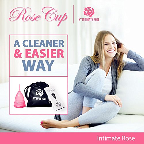 Intimate Rose Menstrual Cup is Perfect for Beginners - 12 Hour Period Protection with FDA Approved Silicone - More Comfortable Than Others - Eco-Friendly Alternative to Pads & Tampons
