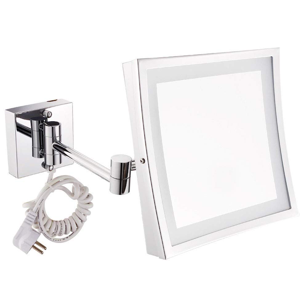 Miroir de rasage de maquillage extensible 3X avec miroir mural carré de vanité