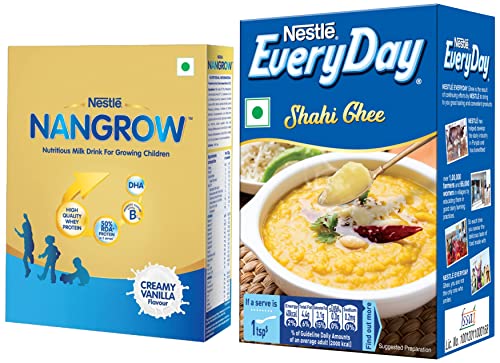 Image of Nestle Everyday Shahi Ghee, 1L & Nestle NANGROW Nutritious Milk Drink for Growing Children (3-6 years), Creamy Vanilla, 400g