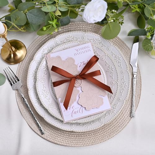 Image of Double Face Rust Satin Ribbon 1 /2 inch X 50 Yards Polyester Rust Ribbon for Gift Wrapping Very Suitable for Weddings Party Invitation Decorations and More