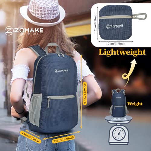 Image of ZOMAKE Ultra Lightweight Hiking Backpack 20L, Packable Small Backpacks Water Resistant Daypack for Women Men(Royal Blue)
