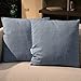 Casaviva Set 2 Cuscini Completi di Imbottitura cm 50 x 50 Made in Italy in 100% Policotone effetto lino Interno in Fibra di Poliestere. Sfoderabili con Zip in tinta (Ghiaccio)