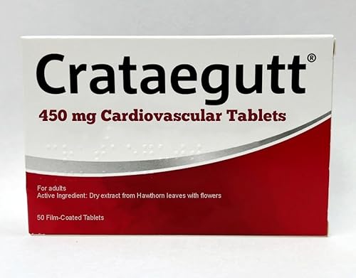 Crataegutt 450 mg comprimidos cardiovasculares, 50 uds. Fabricado en Alemania, 50 unidades (paquete de 1)