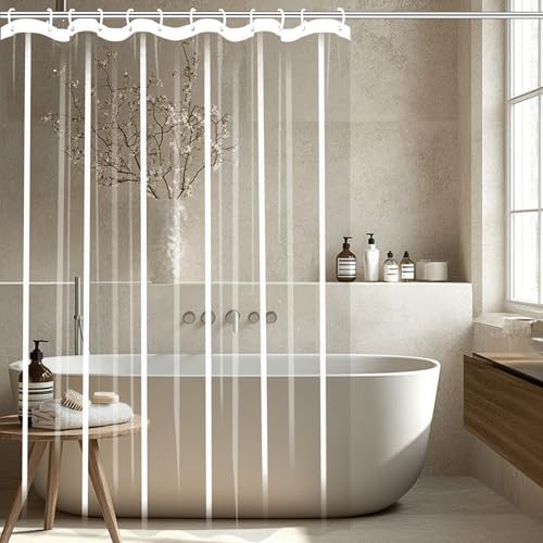 Rideaux de baignoire transparents pour protéger le sol des projections - 2
