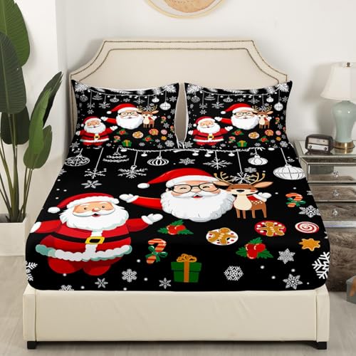 Drap housse 90x190 Noël drap de lit idéal cadeau fêtes de fin d'année