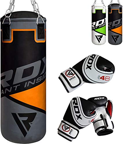 RDX Kids Punching Bag Filled Set Junior Kick Boxing 2FT Heavy MMA Training Youth Gloves Punching Mitts Muay Thai Martial Arts