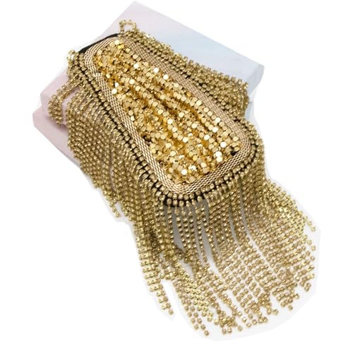 Image of 2 pcs Chain Tassel Rhinestone Epaulette Crystal Shoulder Epaulet Spirk Shoulder Badge Brooch Pin For Blazer Punk suit coat