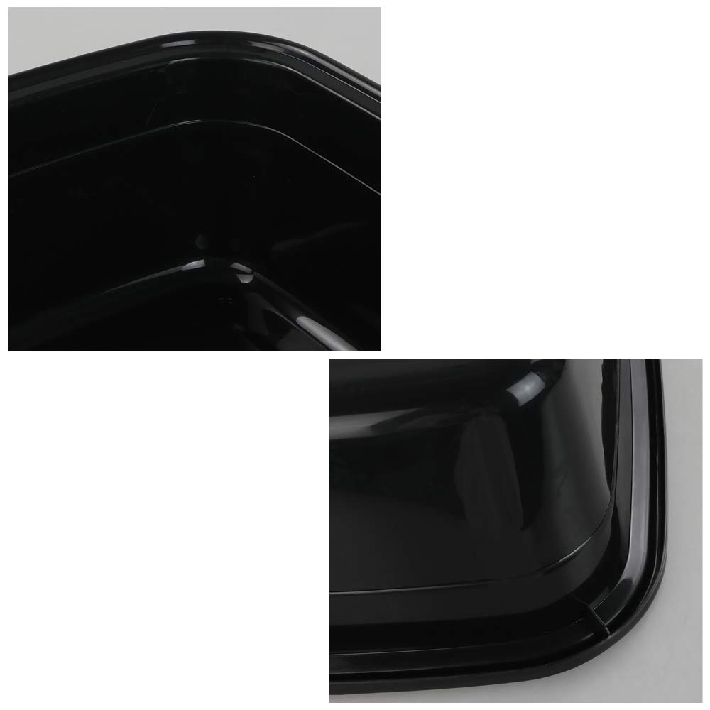Gloreen Lot de 3 Bols À Vaisselle en Plastique, Noir Bassine Rectangulaire Plastique, 16 L