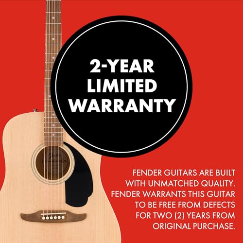 Image of Fender California Debut Redondo Series Acoustic Guitar Pack, Beginner Guitar, 2-Year Warranty, Includes Gig Bag, Stand, and More, Natural