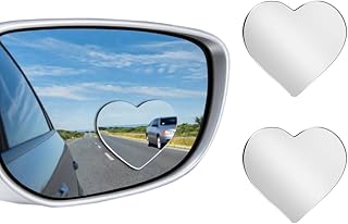 Blind Spot Mirror 2 Pack Cute Car Accessories for Women Heart Shaped Valentines Gifts for Girlfriend Car Essentials Side Blindspot Mirrors Wide Angle Mirrors Adjustabe Convex Rear View Mirror