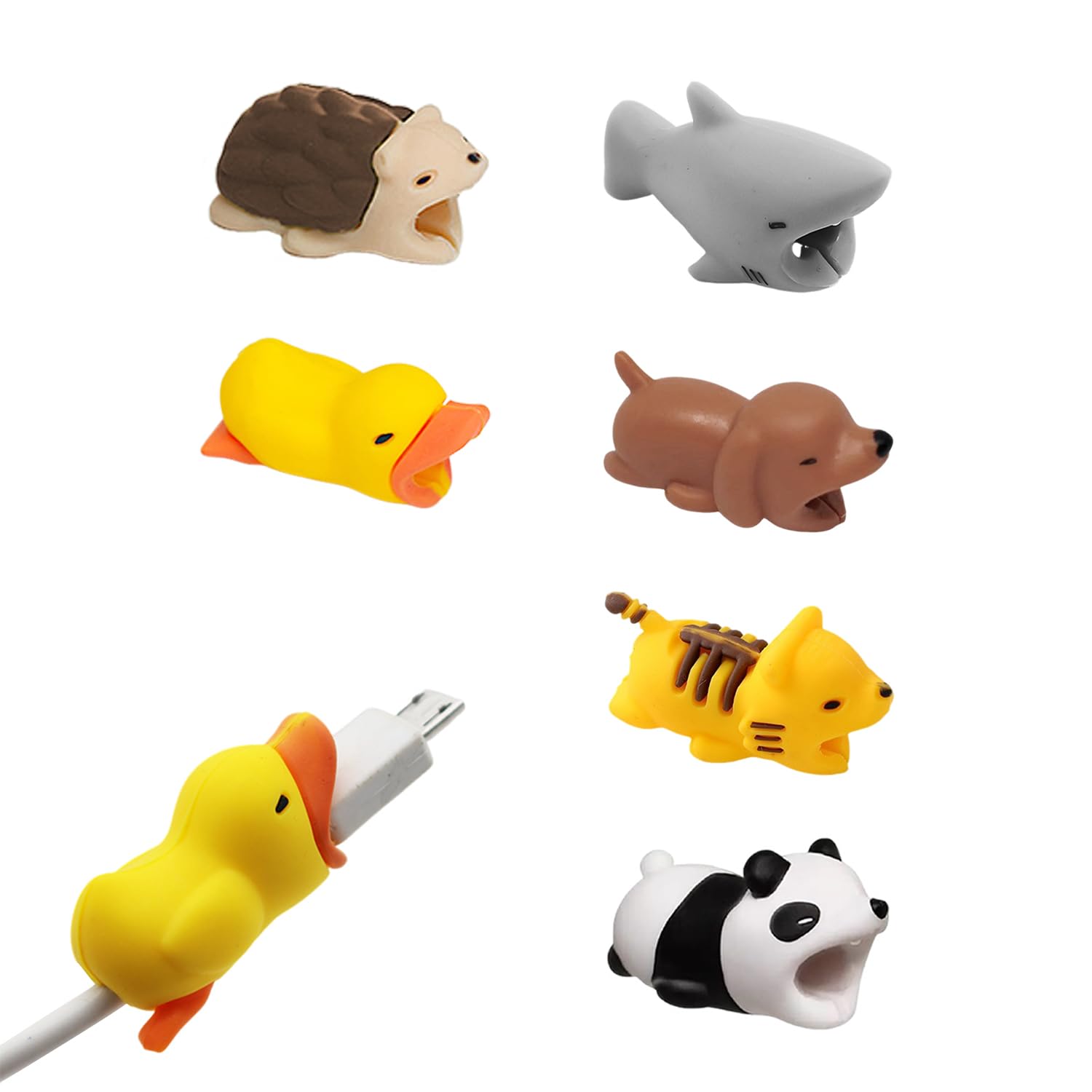 WUFGWBD 6 Pieces Of Small Animal Data Cable Protective Cases, Creative Data Cable Protective Cases, Cute Data Cable Protective Cases, Data Cable Accessories