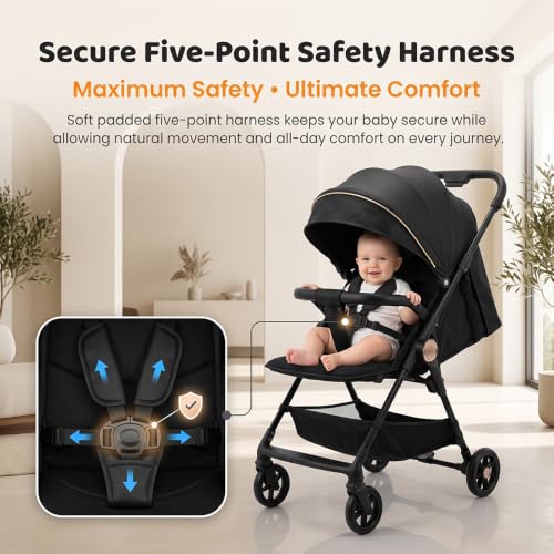 Image of StarAndDaisy Baby Stroller for Boy & Girl 0 to 3 Years | Foldable Baby Stroller | Compact Pram for with Reversible Handle, Multi-Recline Seat, 5-Point Safety Harness & Storage Basket.
