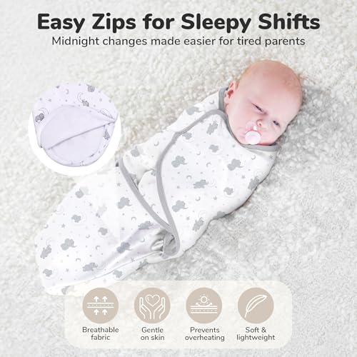 Image of Mama Cheetah Preemie Swaddle Blanket with Zipper, Newborn Swaddle Sack, Baby Swaddles Sleep Sack, Baby Swaddle Wrap for Baby Boy & Baby Girl, 3-Pack