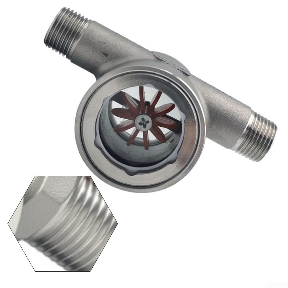 Indicatore di flusso dell'acqua del filo esterno Vetro di vista dell'acciaio inossidabile 304 con la girante per l'ispezione della conduttura di processo industriale DN15-DN50 (DN25)