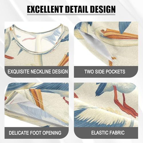 Pajama Sets Short Sleeve Pelican Pattern Cartoon Soft Cotton Summer Sleepwear 2 Piece PJS Size 5-14T3