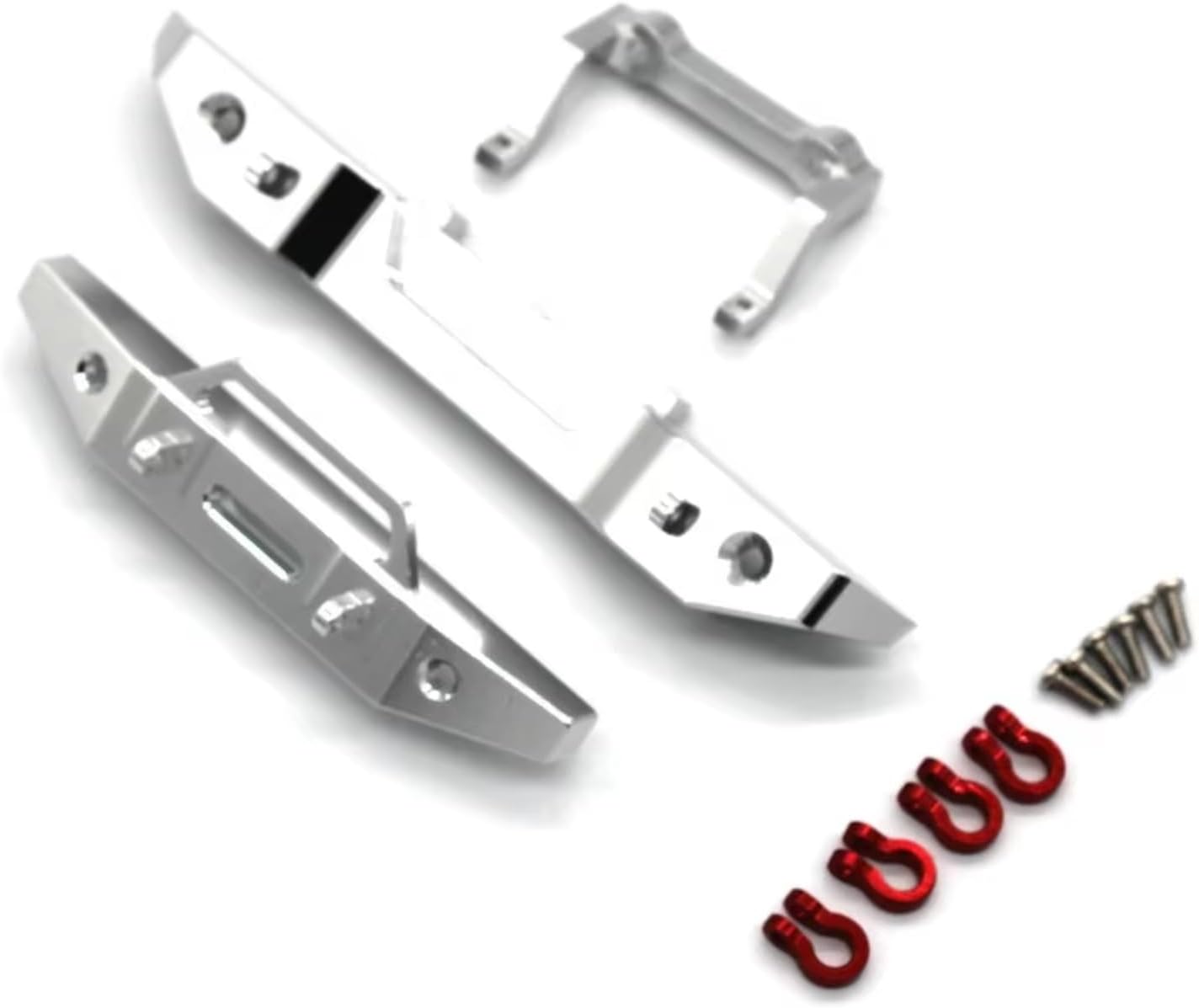 for FMS for Fire for Eazyrc for Thunder 1/18 Metal Front and Rear Bars Remote Control Car Parts Accessories Upgrades and Replacements RC Car DIY Parts(Silver) - Image 1 of 3