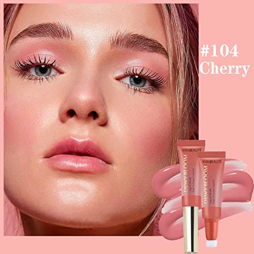 3 Colors Liquid Blush Makeup, Face Blush Beauty Wand With With Cushion, Soft Cream Blush For Cheeks Natural-Looking, Dewy Finish, Long-Wearing, Smudge Proof, Skin Tint Blush Makeup For Women #TOP5