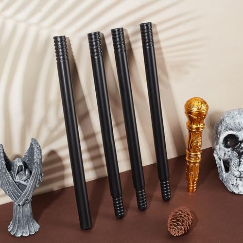 Image of GORGECRAFT Antique Victorian Cane Vintage Walking Stick 145cm Long Costume Cane Plastic Punk Prop Pretend Play Scepter with Golden Round Top Knob Cosplay Prop for Halloween Adults