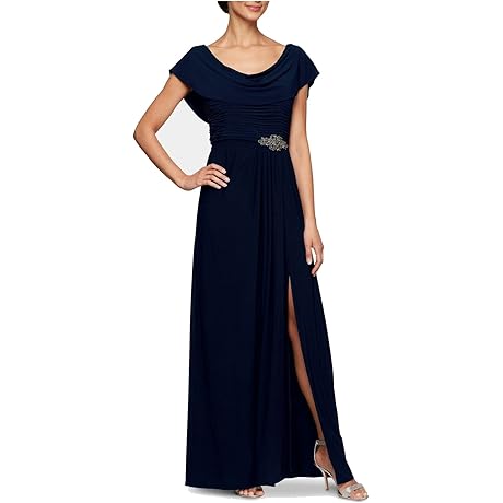 Elegant Plus Size Cowl Neck Wedding Guest Dress 2023