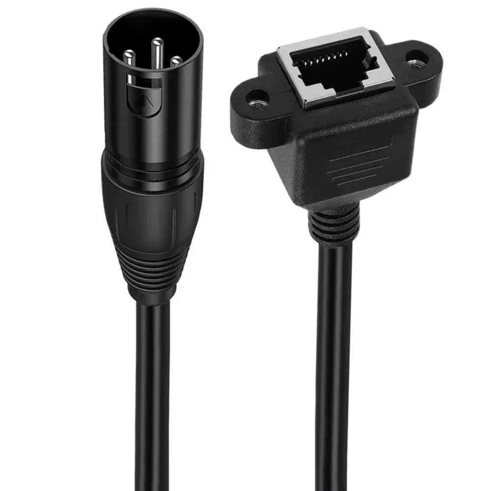 Hanprmeee 2Pack 3 Pin XLR to RJ45 Adapter,RJ45 to XLR Female DMX Cable for DMX-CON Controller Series - Image 4