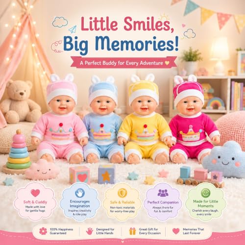Image of MEMAN Cute Baby Boy Doll - Soft Plush Teddy Toy with Touch Sensor, Talking & Musical Features for Kids, Boys & Girls | Interactive Playtime Companion (Multicolor)