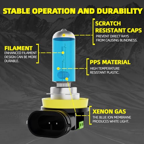 Image of Fog Lights Fit For Toyota Camry 2007-2014, Super Bright 5500K White Light High Performance H11 Halogen Fog Light Bulbs, 2PCS