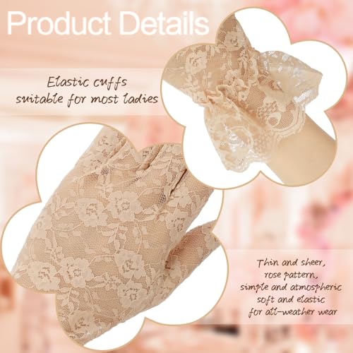 Lace Gloves for Halloween, Prom, Vampire Party, Wedding, Tea Party - White Formal Gloves4
