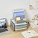 DESIGNA Stackable Mesh Desk Organizer with 3 Sliding Letter Trays 4 File Holders 2 Side Compartments & Pencil Holder Non-slip All In One Desktop Accessories Organizers Office Storage, Champagne