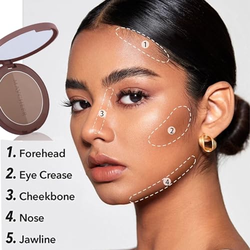 Contour Makeup Palette 2 Shades Face Contouring Kit with Mirror & Brush,Pigmented Silky Smooth Contour Powder Makeup Multi-Use Face Contouring Kit For Face Cheek Nose Contour - Image 7