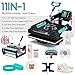 Specraft 11-in-1 Combo Heat Press, 15x15 360° Swing-Away Digital Sublimation Machine for T-Shirts Mugs Hats Plates Shoes, Green Black