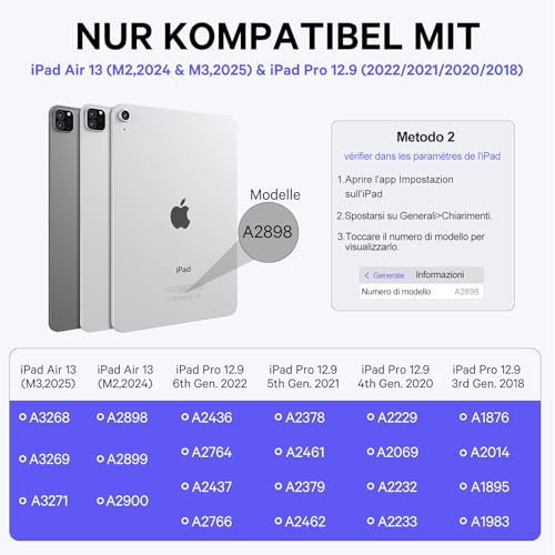 Earto Magic Style Tastatur Hülle für iPad Air 13 Zoll(M3/M2)/Pro 12.9 – Ansicht 2