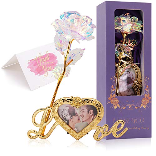 LEBOO Galaxy Rose Flower Gift for Valentine's Day, Mother's Day, Thanksgiving Day, Christmas, Birthday, Anniversary, Artificial Rose Flowers Gifts for Women