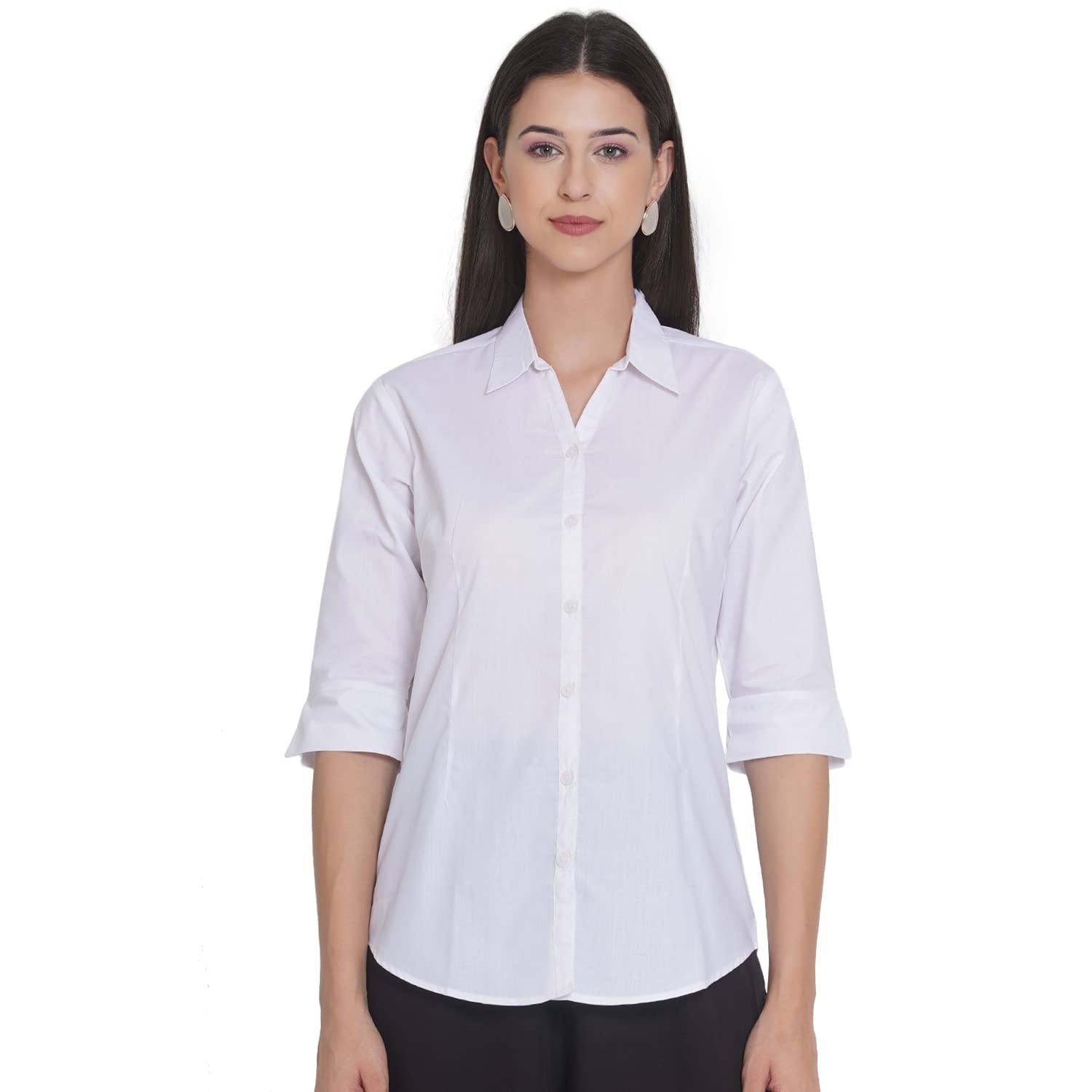 lianafashion Women's Regular Fit 3/4 Sleeve Solid Formal Shirt-picture-16