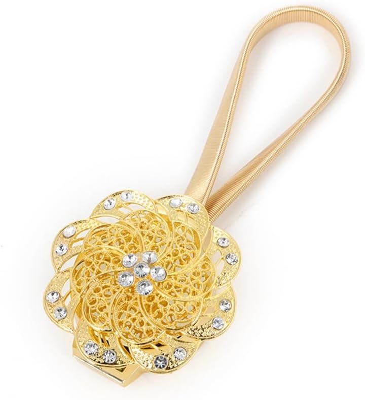 FMURY Curtain Binding Curtain Alloy Magnetic Buckle No Punching No Installation Curtain Binding Rope(White-Dinosaur Doodle4)