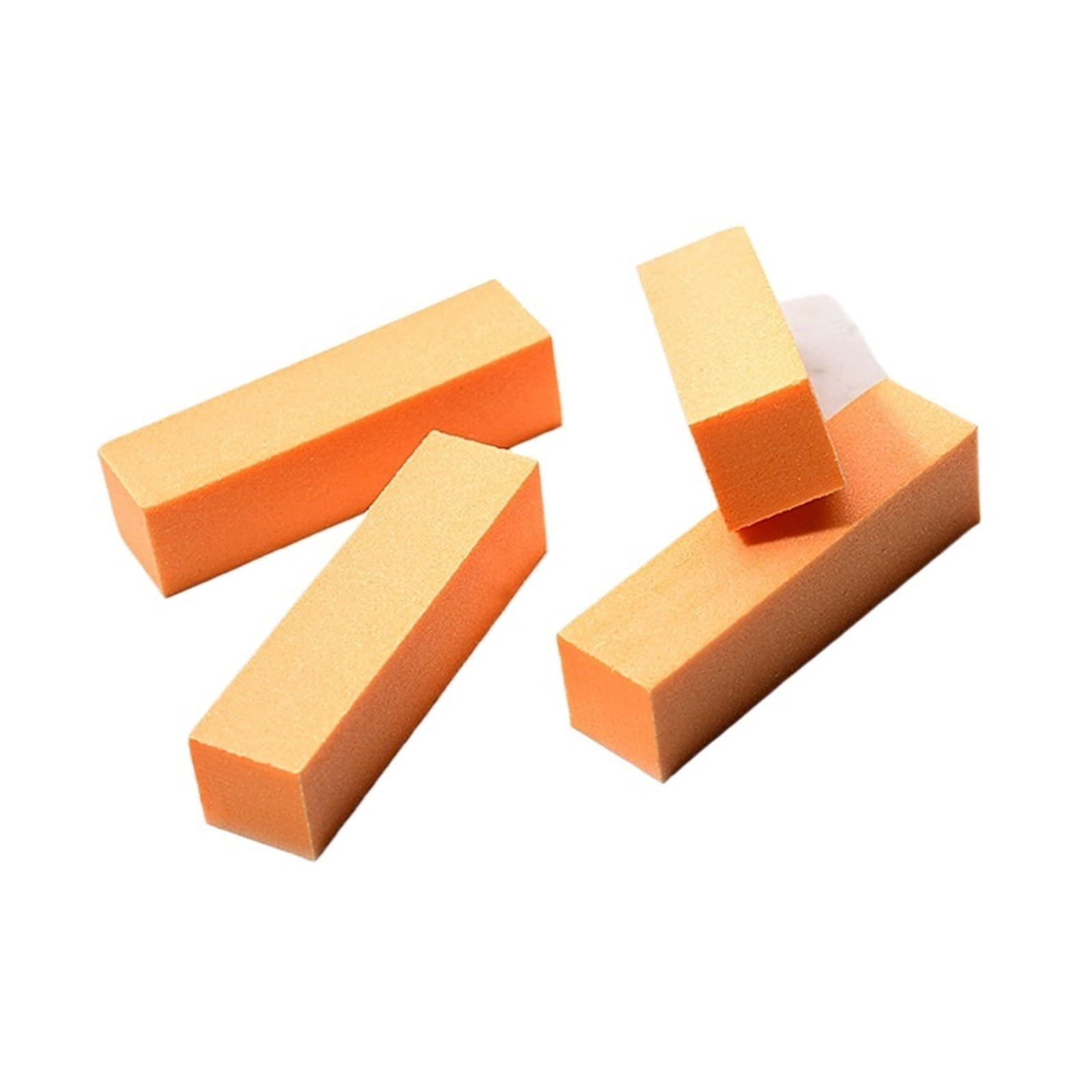 Bloque de lijado para uñas, 5 bloques de pulido multicolor de grano 100/180 para uñas de gel acrílico, manicura y pedicura (5 unidades, naranja)