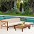 5-Piece Acacia Wood Outdoor Sofa Set Patio Bistro Set Furniture Outdoor Chat Conversation Table Chair Set with Water Resistant Cushions and Coffee Table for Beach Backyard Garden