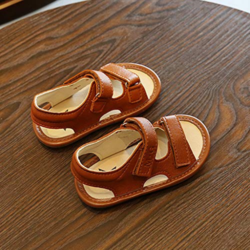 Finess Toddler Infant Baby Boys Beach Casual Flats Sandals Shoes Summer Kids Children Leather Waterproof Comfort Sandals (Brown, 18-24Months Toddler) #TOP3