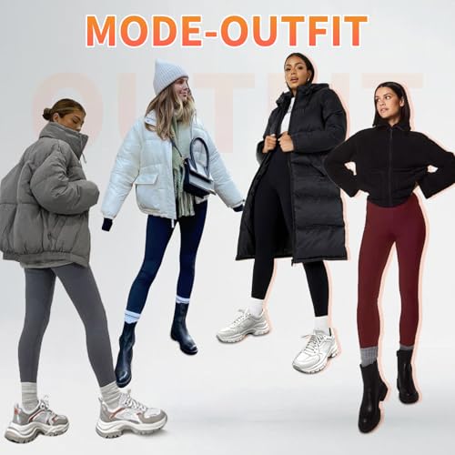 HIPOWER 3er Pack Thermoleggings Damen Mit Taschen Leggings Gefüttert Winter High Waist Fleece Warme Leggins Blickdicht Schwarz Sport Thermounterwäsche Laufhose Yogapants(A-Schwarz+Grau+Navy,S-M)