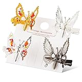 Butterfly Hair Clips for Girls Hair Barrettes for Women 4pcs Cute Gold Metal Hair Clips Small Silver...