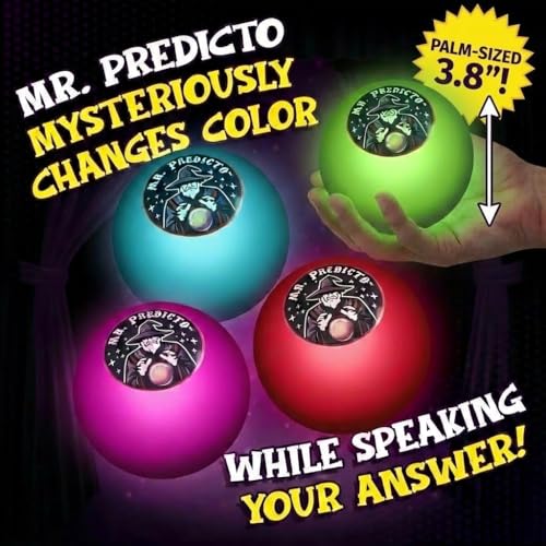 Talking Mr. Predicto Fortune Telling Ball – Ask a Question &amp; He Speaks Your Answer Out Loud – Color Changing Plastic Crystal Ball Toy with 30+ Mystical Responses – Gag Gift for Kids, Teens &amp; Families