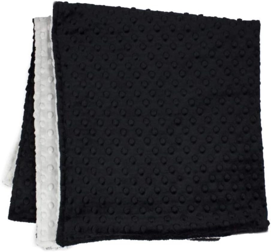 MEG ORIGINAL Minky Dot Stroller Blanket for Babies, Black & Gray