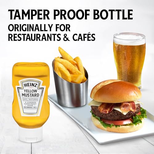Image of Heinz 100% Natural Yellow Mustard (Forever Full, Inverted, No Seal to Peel, 16 ct Casepack, 13 oz Bottles)