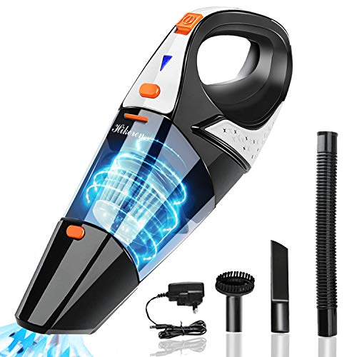 Aspiradora de Mano, 7000Pa Aspiradora de Mano Sin Cable Potente, Aspirador Mano Sin Cable para Seco y Húmedo, Batería de 2500mAh, Filtro de Acero Inoxidable, Accesorios Completos para Hogar y Coche