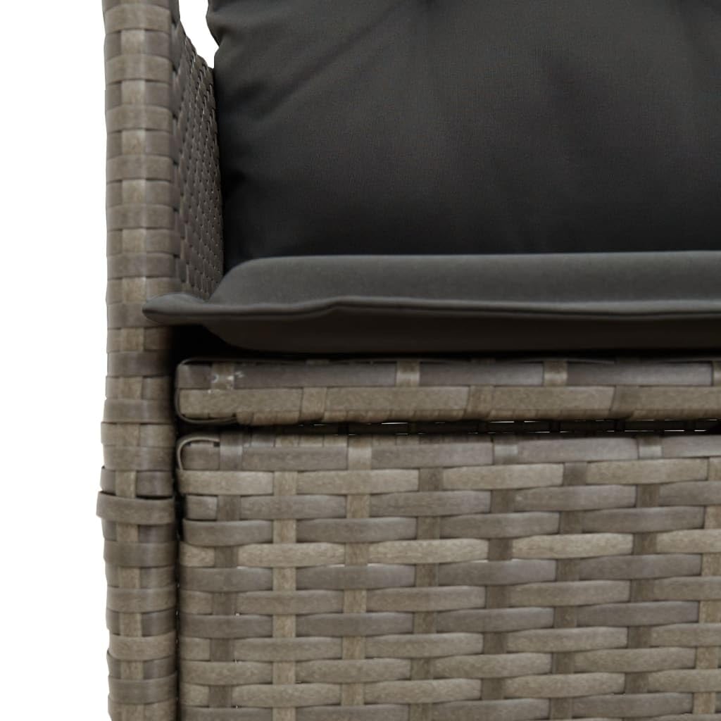 vidaXL Chaises inclinables de Jardin Lot de 2 et Coussins Gris rotin, Fauteuil de Jardin inclinable, Fauteuil inclinable de Jardin, Chaise inclinable d'extérieur