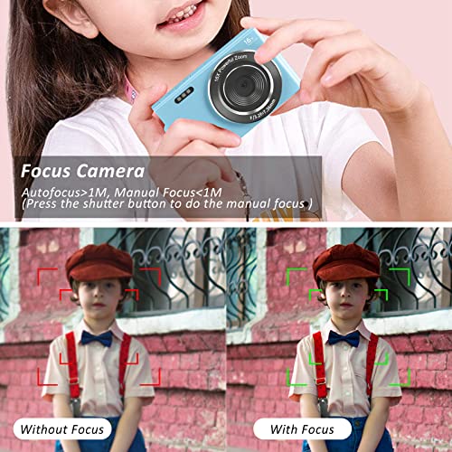 Digital Camera 4K 44Mp With 32Gb Sd Card, 2.4 Inch Point And Shoot Camera With 16X Digital Zoom, Compact Mini Camera Kids Camera For Teens Boys Girls Adults Students Seniors(Dc6-X3 Blue1) #TOP3