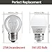 LOHAS 3W LED Light Bulb(25W Equivalent), E26 Daylight 5000K LED Tiny Bulb G14(with UL Listed), Small Night Light Bulbs 120V LED for Bedroom Ceiling Fan Table Lamp Light, Not-Dim 6 Pack