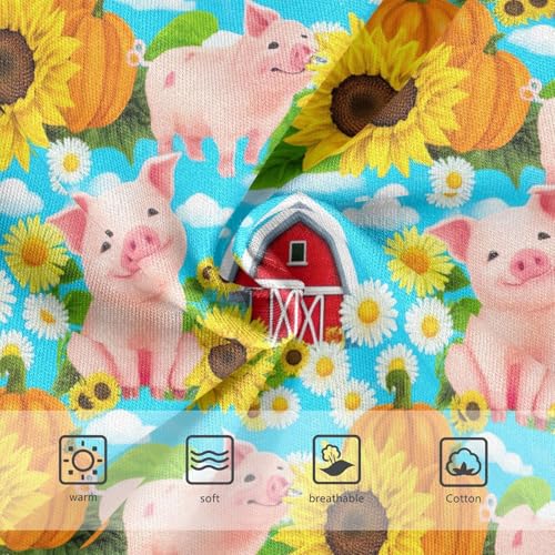 Joisal Cute Pigs Sunflowers Blue Panties for Girl Toddler Girls Underwear Cotton Colorful Undies Kids Briefs 2t3