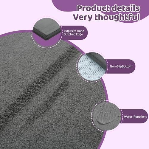 Image of Baby Play Mat for Floor, 1.3 Inch Thick Memory Foam Tummy Time Mat with Non Slip Backing, Soft Coral Velvet 59X79 Inch Playpen Mat Crawling Tatami for Infants Toddlers Kids, Dark Gray