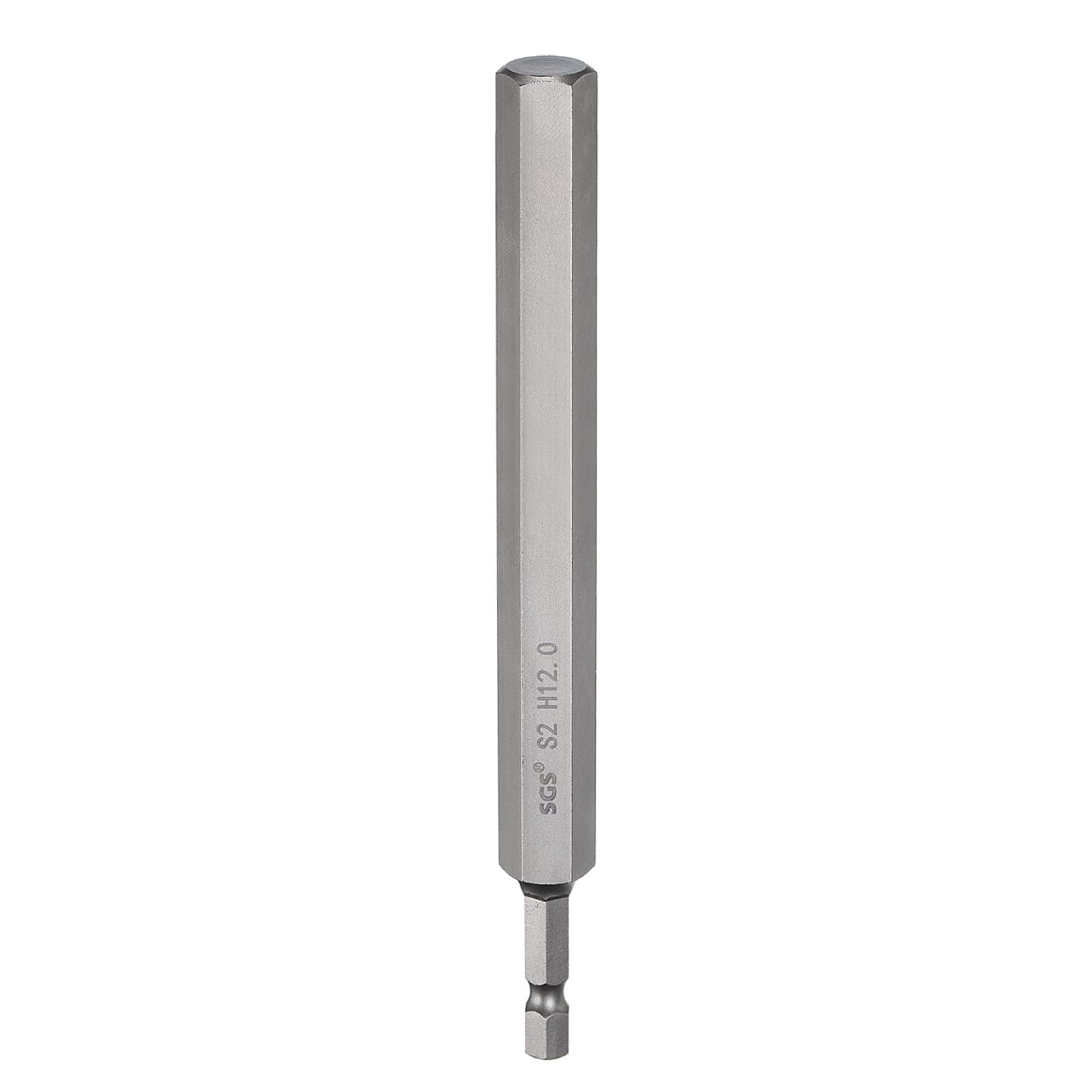 sourcing map H12.0 Hex Head Drill Bit Wrench 12mm Metric Flat Tip 1/4" Hex Shank 250mm (10") Long Magnetic Hexagonal Screw Driver Socket Industrial Screwdriver Power Bits