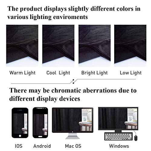 Image of Extra Long Black Velvet Curtains for Home Theater, W52xL108, 2 Pcs | 300GSM Soft Velvet Smooth Drapes, Back Tab Pinch Pleat, Heat & Noise Reducing, Window Covering for Living Room, Bedroom